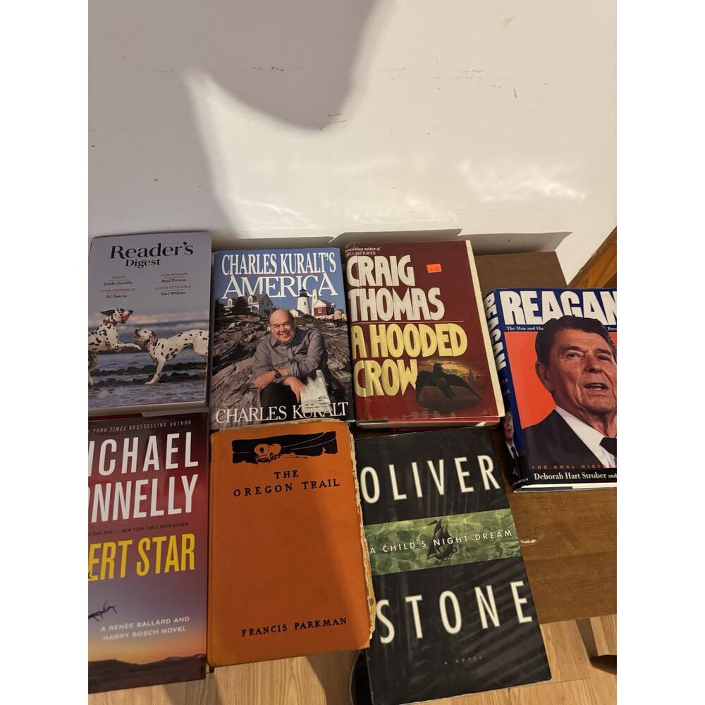 Hardcover Book Lot Of 7 Ronald Reagan Oliver Stone Michael Connelly